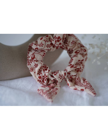 Chouchou Noeud Enfant Margot Nude et Terracotta