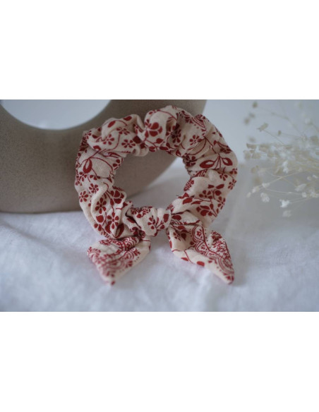 Chouchou Noeud Enfant Margot Nude et Terracotta