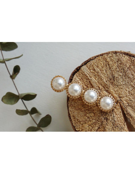 Barrette Léliana Perles Blanches