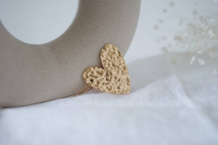 hair clip Abby Coeur Martelé gold
