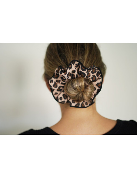 Brown Leopard Print Scrunchie