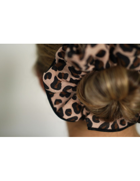 Brown Leopard Print Scrunchie