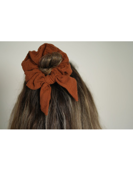 Chouchou Noeud Hélène Plumetis Noisette