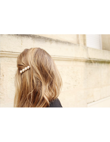 Barrette Léliana Perles Blanches
