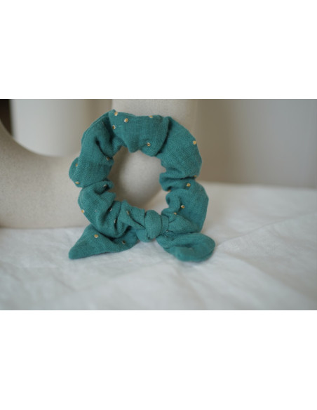 scrunchie bow kids Lou Vert Bleu et gold