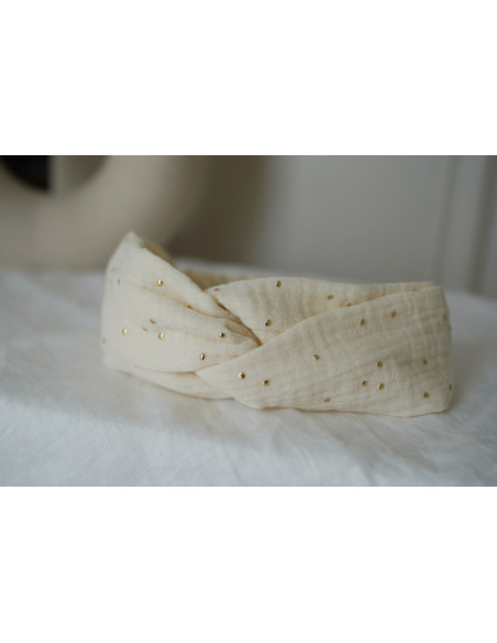 Bandeau Enfant Mila Écru et Doré