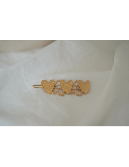Barrette Théa Petits Cœurs Dorés