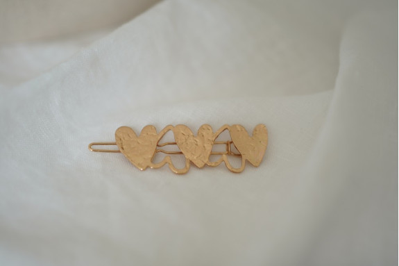 Barrette Théa Petits Cœurs Dorés