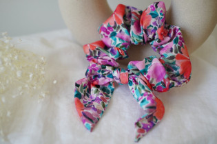 scrunchie bow Capucine Pink Orange and Purple