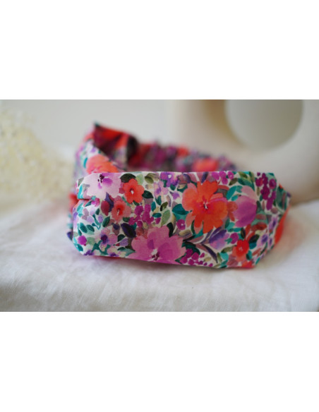 Bandeau Capucine Rose Orangé et Violet