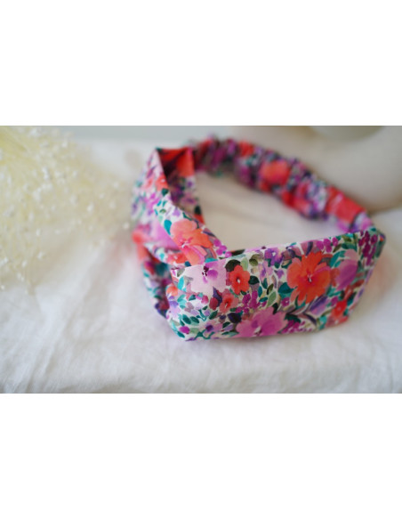 Bandeau Capucine Rose Orangé et Violet