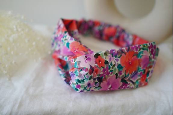 Bandeau Capucine Rose Orangé et Violet