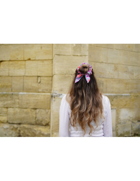 scrunchie bow Capucine Pink Orange and Purple