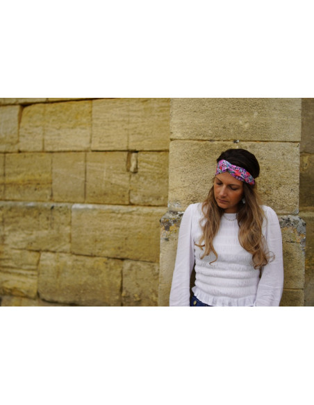 Bandeau Capucine Rose Orangé et Violet