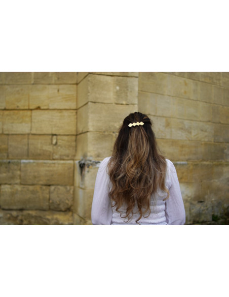 Barrette Giselle Losanges Structurés Dorés