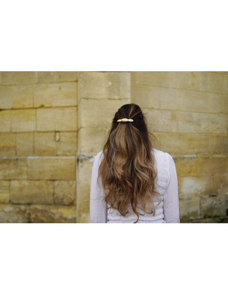 Barrette Pia Ovales Texturés Dorés