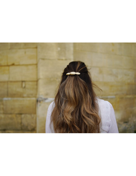 Barrette Pia Ovales Texturés Dorés