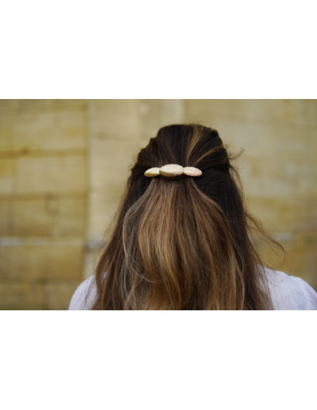 Barrette Pia Ovales Texturés Dorés