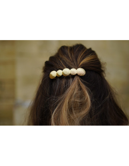 Barrette Roma Cercles Texturés Dorés