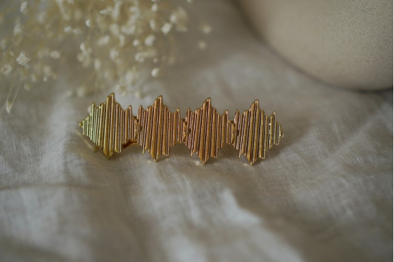 Barrette Giselle Losanges Structurés Dorés