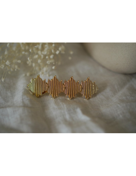 Barrette Giselle Losanges Structurés Dorés