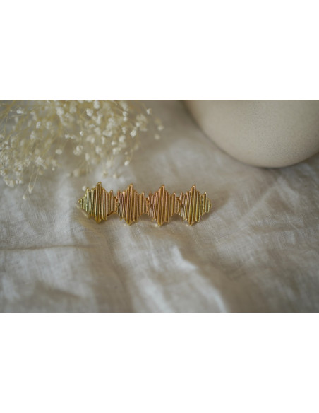 Barrette Giselle Losanges Structurés Dorés