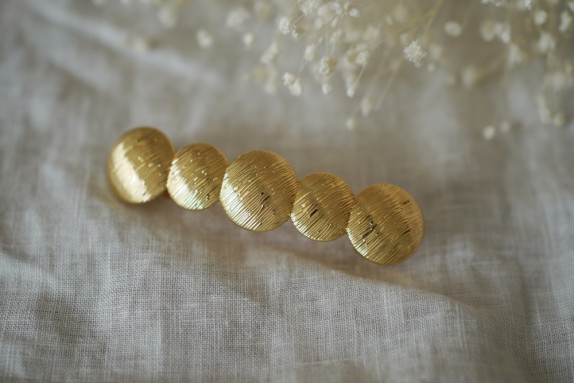 Barrette Roma Cercles Texturés Dorés