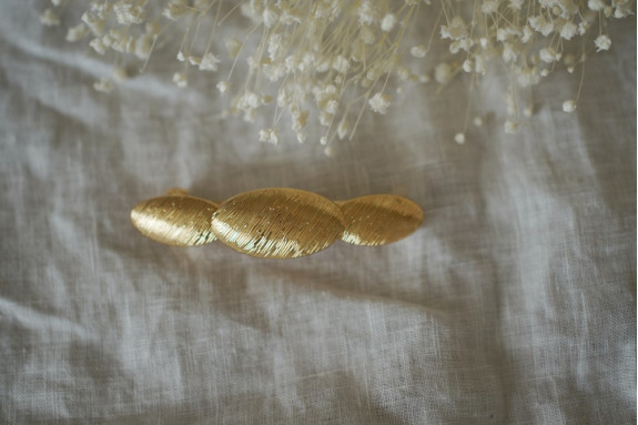 Barrette Pia Ovales Texturés Dorés