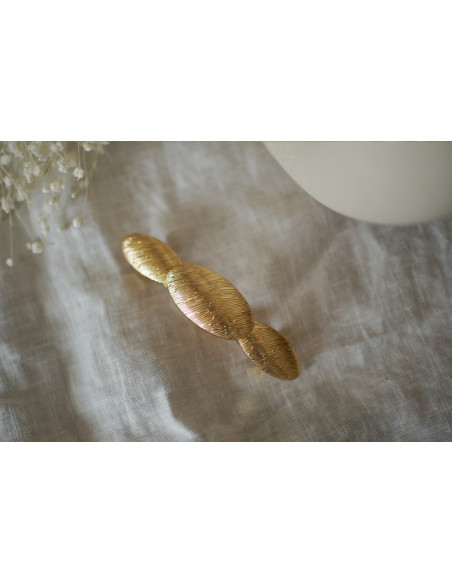 Barrette Pia Ovales Texturés Dorés