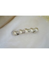 Barrette cheveux Aubeline argentée à perles rondes
