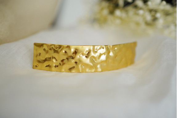 hair clip Orélia gold hammered rectangular