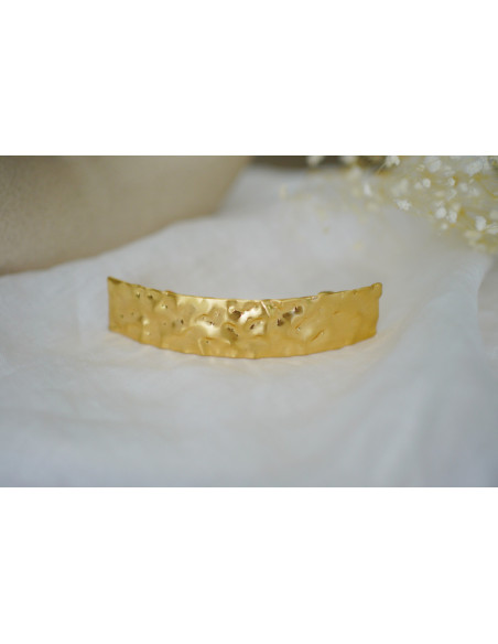 hair clip Orélia gold hammered rectangular