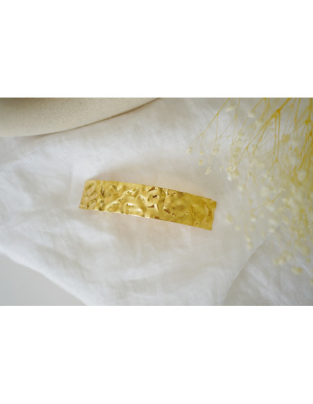 hair clip Orélia gold hammered rectangular