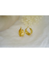 Laurette golden hoop earrings with hammered effect