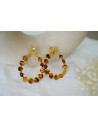 Éléonore earrings with brown and gold beads