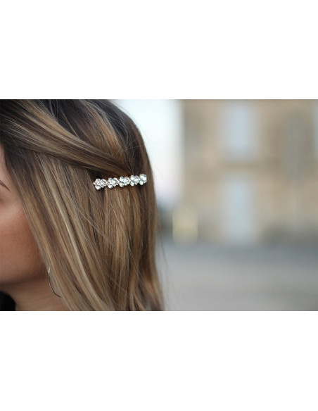 Barrette Inès pierres argentées