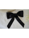 Barrette Nœud Ophélie Satin Noir
