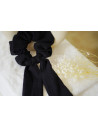 Chouchou Ruban Cléa Double Gaze de Coton Uni Noir