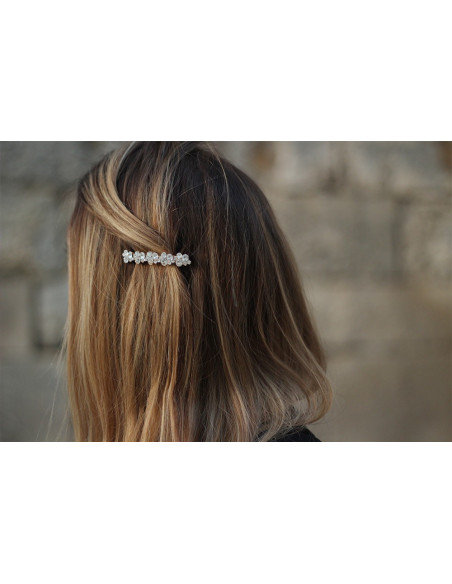 Barrette Inès pierres argentées