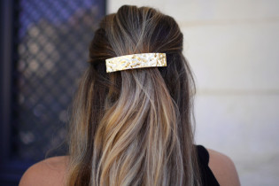 hair clip Orélia gold hammered rectangular 2