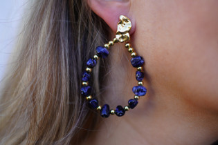 Éléonore black and gold pearl earrings 2