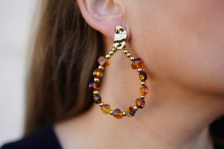 Éléonore earrings with brown and gold beads 2