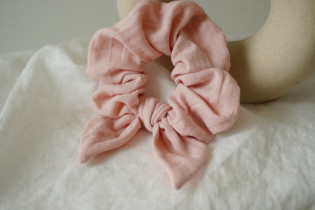 Chouchou cheveux femme nœud rose pétale - Milaé - Bohomane