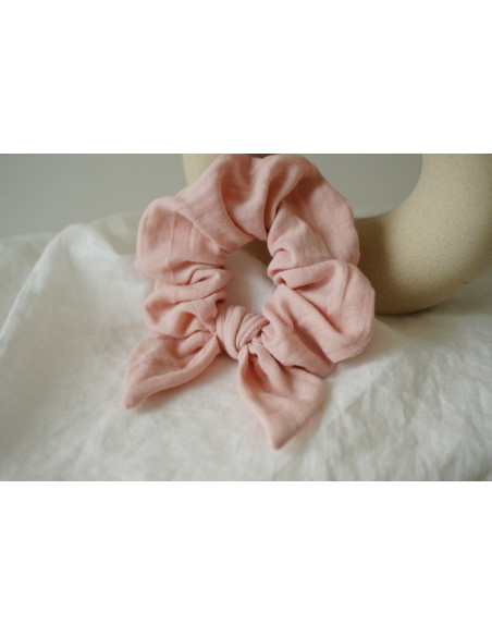 Chouchou cheveux femme nœud rose pétale - Milaé - Bohomane