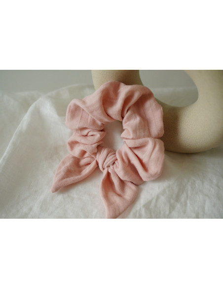 Chouchou cheveux femme nœud rose pétale - Milaé - Bohomane