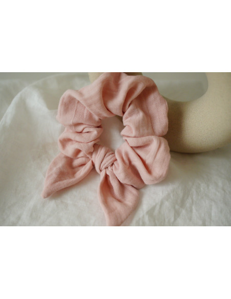 Chouchou cheveux femme nœud rose pétale - Milaé - Bohomane