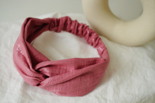 Bandeau cheveux femme rose scintillant doré - Aélia - Bohomane