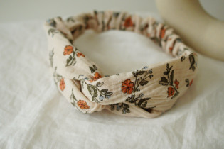 headband Céliane floral ivory peach sage