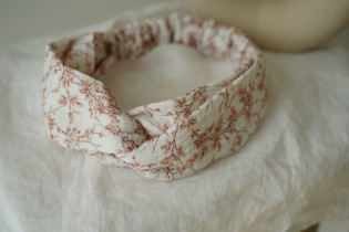 Bandeau cheveux femme fleuri ivoire rose poudré - Novalie - Bohomane