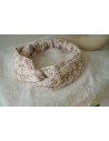 Bandeau Novalie fleuri ivoire rose poudré